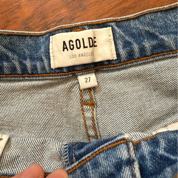 AGOLDE Classic Denim Blue Jeans Riley High Rise Straight Crop | Size 27 - Picture 3 of 3